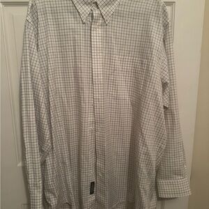 Jos. A. Bank White and Black Grid Dress Shirt